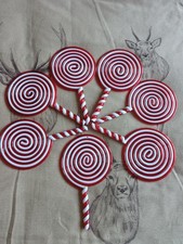 7 Red & White Candy Cane Swirl