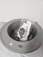 Quadron Morgan 210 Round Kitchen Sink Grey Silver Stone Granite Composite 51cm