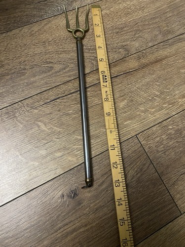 Brass and steel toasting fork - and,
