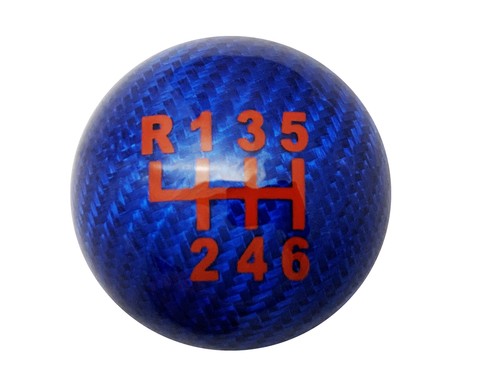 Blue carbon fibre gear knob - , 6