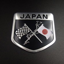 3D Metal 50mm Japan Japanese Flag Shield Aluminum Car Emblem Badge Sticker Decal