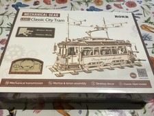ROKR CLASSIC CITY TRAM - Mechanical Gear - Wooden 3D  Model Kit LK801 FREE POST