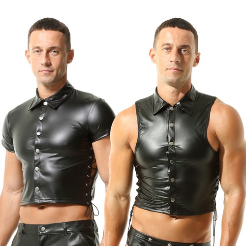 Men leather shirts casual - leather,
