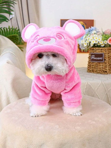 Cute pink plush - pink, bear