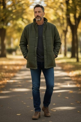 Mens moleskin quilted jacket - moleskin,