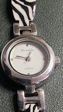 Thomas Calvi Quartz Ladies Watch With Black & White Zebra Style Strap.