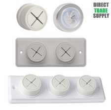 Push In Soft Rubber White S.S 1 2 3 Hole Tea Towel Cloth Holder Kitchen Bathroom