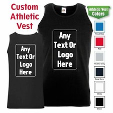 Personalised Custom Printed Valueweight Athletic Vest Sport Gym Summer Tank Tops