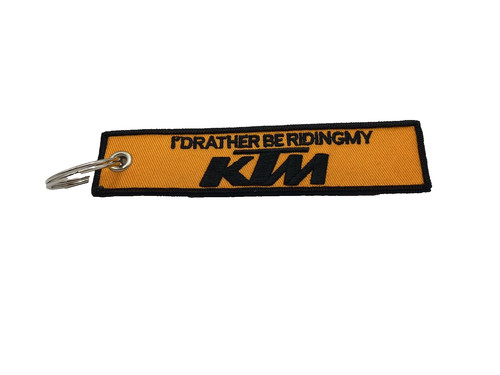 Ktm fabric embroidery keyring - fabric,