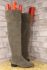 GREY HEAVY SUEDE OVER THE KNEE TALL BOOTS SIZE 5.5 / 38.5 BY AUTOGRAPH USED