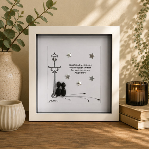 Friendship pebble art picture - art,