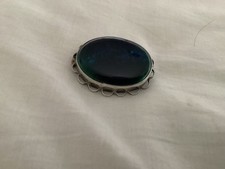 Large Ruskin Ceramic Silver Brooch