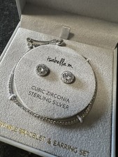 NEW Isabella M Sterling Silver Bracelet & Earrings