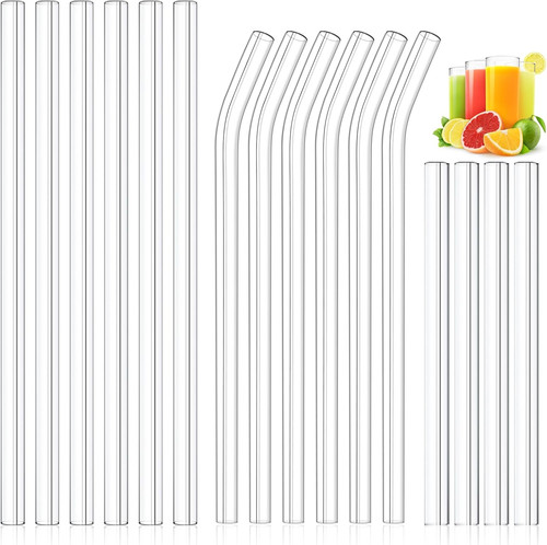 Pack clear glass straws - pack,