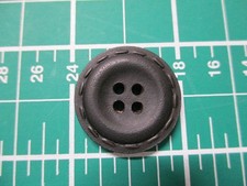 4 x Black Stitched edge detail 23mm Round buttons Q02 - ZB022