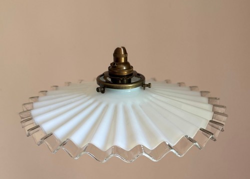 Antique french pleated - antique, opaline