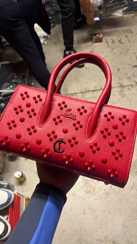 Red leather studded - leather, top