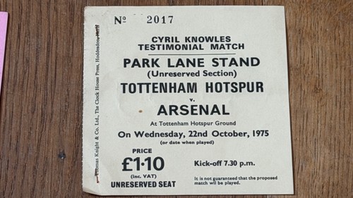 Ticket 1975 tottenham v - ticket, 1975/76
