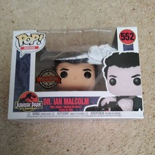 Funko POP! Movies Jurassic Park - Dr. Ian Malcolm #552 Wounded Exc. w, Protector
