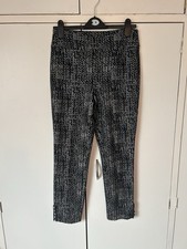 Stunning Joseph Ribkoff Black & White Pull On Trousers Size 12-Ankle Detail