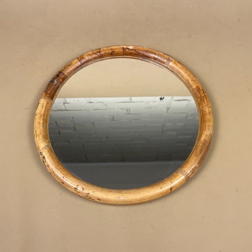 Bamboo round wall mirror - wall,
