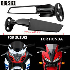 2PCS Wind Wing Rotating Rearview Side Mirror For Yamaha R1 R3 R6 Kawasaki Honda