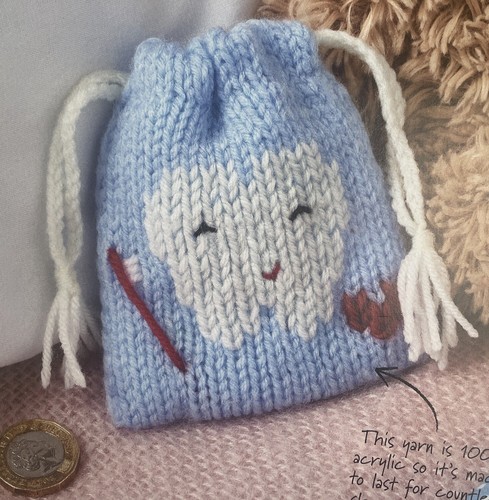 Tooth fairy drawstring small - tooth,