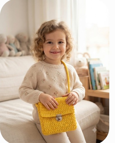 Yellow knit crossbody bag - knit,