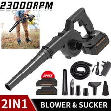 2 Battery Electric Cordless Leaf Blower Suction Vacuum Snow Dust Air Blower