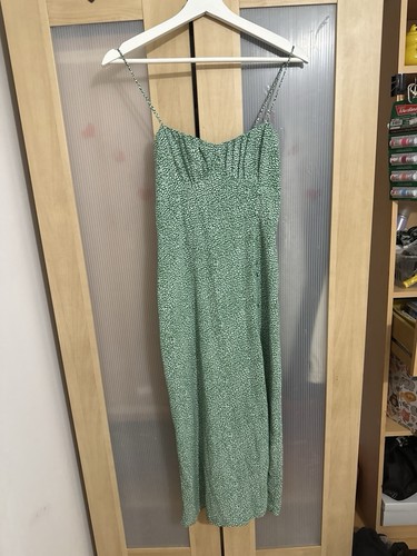 Green dotted zara mid maxi - green,