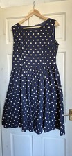 Lindy Bop Blue and Cream Polka