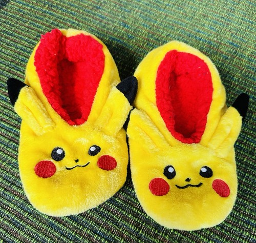 Pikachu slippers unworn - pikachu,