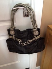 Black & Pewter Leather Handbag