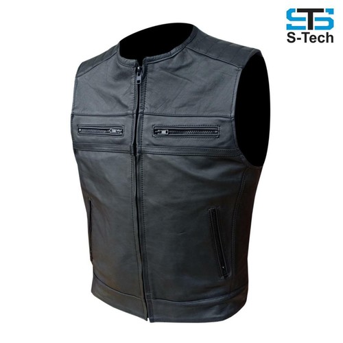 Motorcycle vest leather - vest,