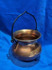 Lovely Vintage Solid Copper Halloween Witch's Cauldron Pot 5" Diameter 