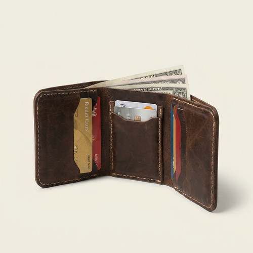 Mens genuine leather trifold - mens,