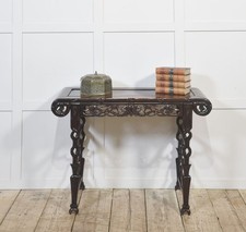 Chinese Carved Rosewood Altar Table | Naturalistic Scroll & Foliated Frieze