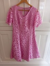 Damart Pink Floral Lace A Line