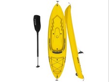 Sit On Top Single Kayak with Aluminium Paddle (2.7M Solo Kayaking Yellow 125KG)
