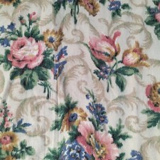 2 pieces 1930s vintage cotton fabric offcut roses & tulips design 2mtrs 