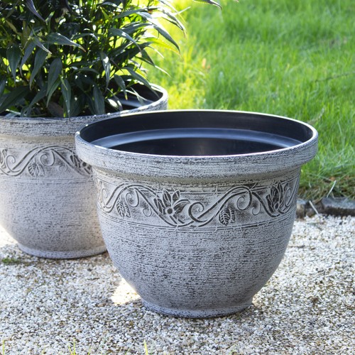White celtic planter - celtic,