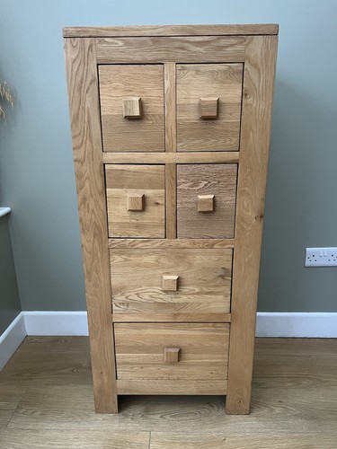 Solid oak tall boy - tall, of