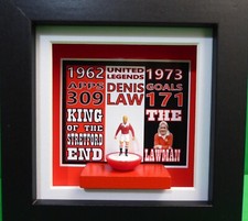 Denis Law Manchester United Mini-Frame Art Handpainted Subbuteo Football Gift