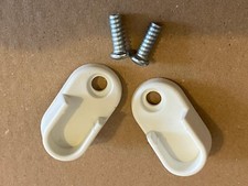 157306 X 2 IKEA BRIMNES Wardrobe Rail Brackets Clips WHITE with screws 105248