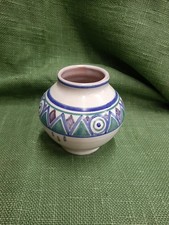 Art Deco 1920s Carter Stabler Adams Poole Geometric Small Vase  11.5cm