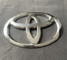 Genuine Toyota Chrome Front Grille Badge Emblem – 14.5 cm OEM Car Logo