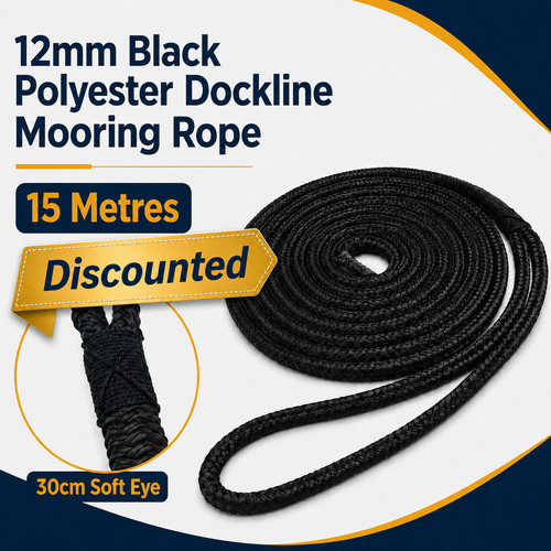 12mm black dockline - black,