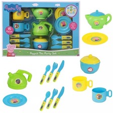 Peppa Pig & Family Playset Tea Party Game Pretend Play Childrens Kitchen Set Toy