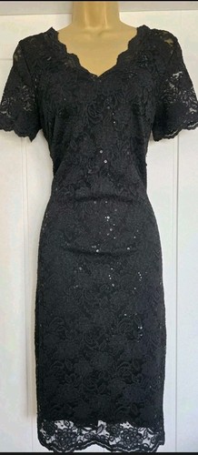 Black stretch lace sequin