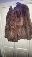 Genuine Rabbit Fur Coat Brown